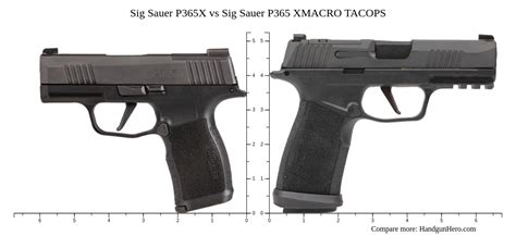 Sig Sauer P365X vs Sig Sauer P365 XMACRO size comparison.